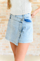 Me Espresso Denim Skort-Denim-Stay Foxy Boutique, Florissant, Missouri