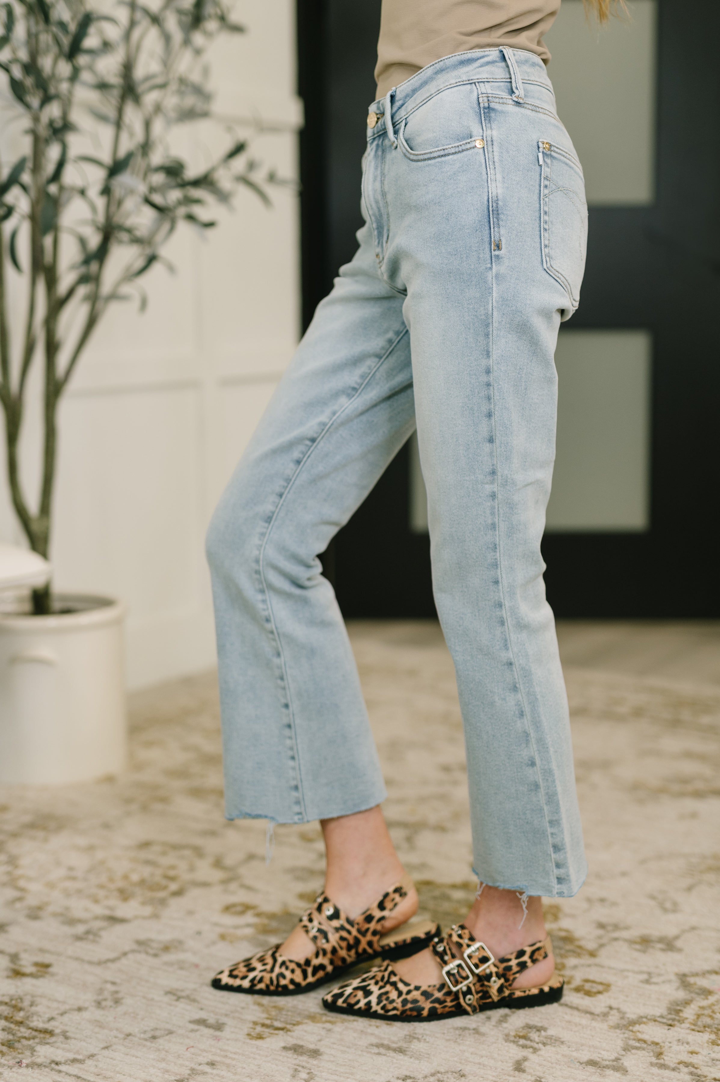 Martha Mid Rise Kick Flare w Raw Hem-Womens-Stay Foxy Boutique, Florissant, Missouri