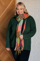 Keep Me Cozy Checkered Fringe Scarf in Berry-Accessories-Stay Foxy Boutique, Florissant, Missouri