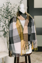 Keep Me Cozy Checkered Fringe Scarf in Woodland Shades-Accessories-Stay Foxy Boutique, Florissant, Missouri