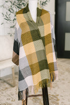 Keep Me Cozy Checkered Fringe Scarf in Woodland Shades-Accessories-Stay Foxy Boutique, Florissant, Missouri