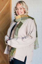 Keep Me Cozy Checkered Fringe Scarf in Woodland Shades-Accessories-Stay Foxy Boutique, Florissant, Missouri