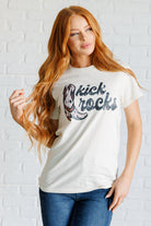 Kick Rocks Cowboy Boot Graphic Tee-Tops-Stay Foxy Boutique, Florissant, Missouri