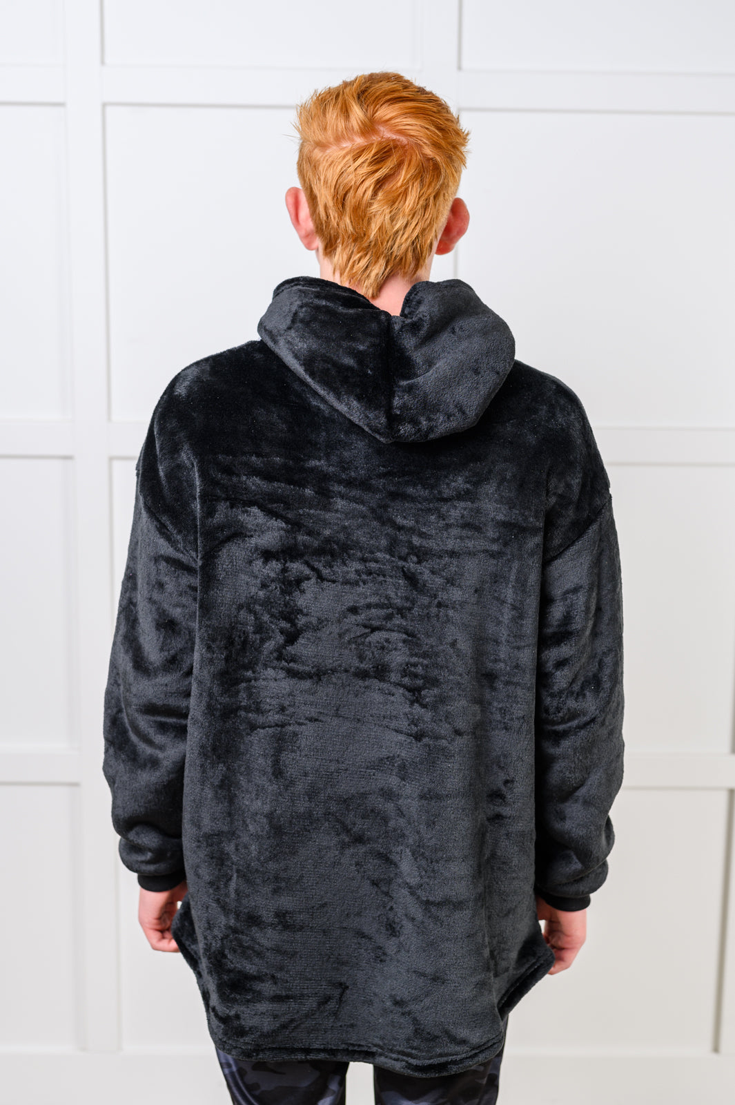 Kids Oversized Hoodie Blanket in Black-Layers-Stay Foxy Boutique, Florissant, Missouri