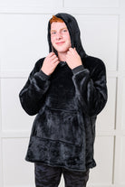 Kids Oversized Hoodie Blanket in Black-Layers-Stay Foxy Boutique, Florissant, Missouri