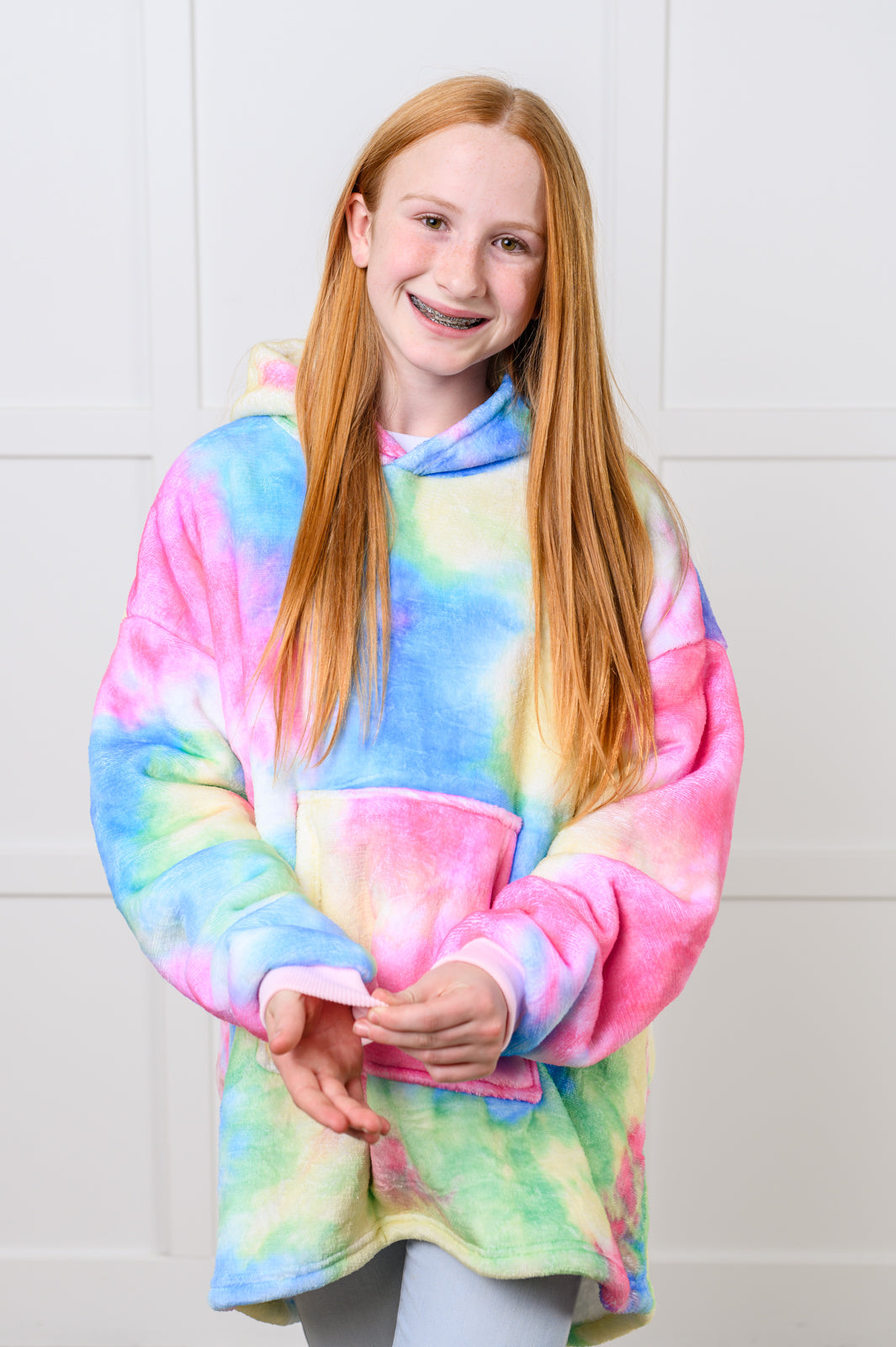 Kids Oversized Hoodie Blanket in Rainbow-Layers-Stay Foxy Boutique, Florissant, Missouri