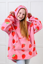 Kids Oversized Hoodie Blanket in Strawberry-Layers-Stay Foxy Boutique, Florissant, Missouri