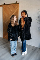 Kids Oversized Hoodie Blanket in Black-Layers-Stay Foxy Boutique, Florissant, Missouri