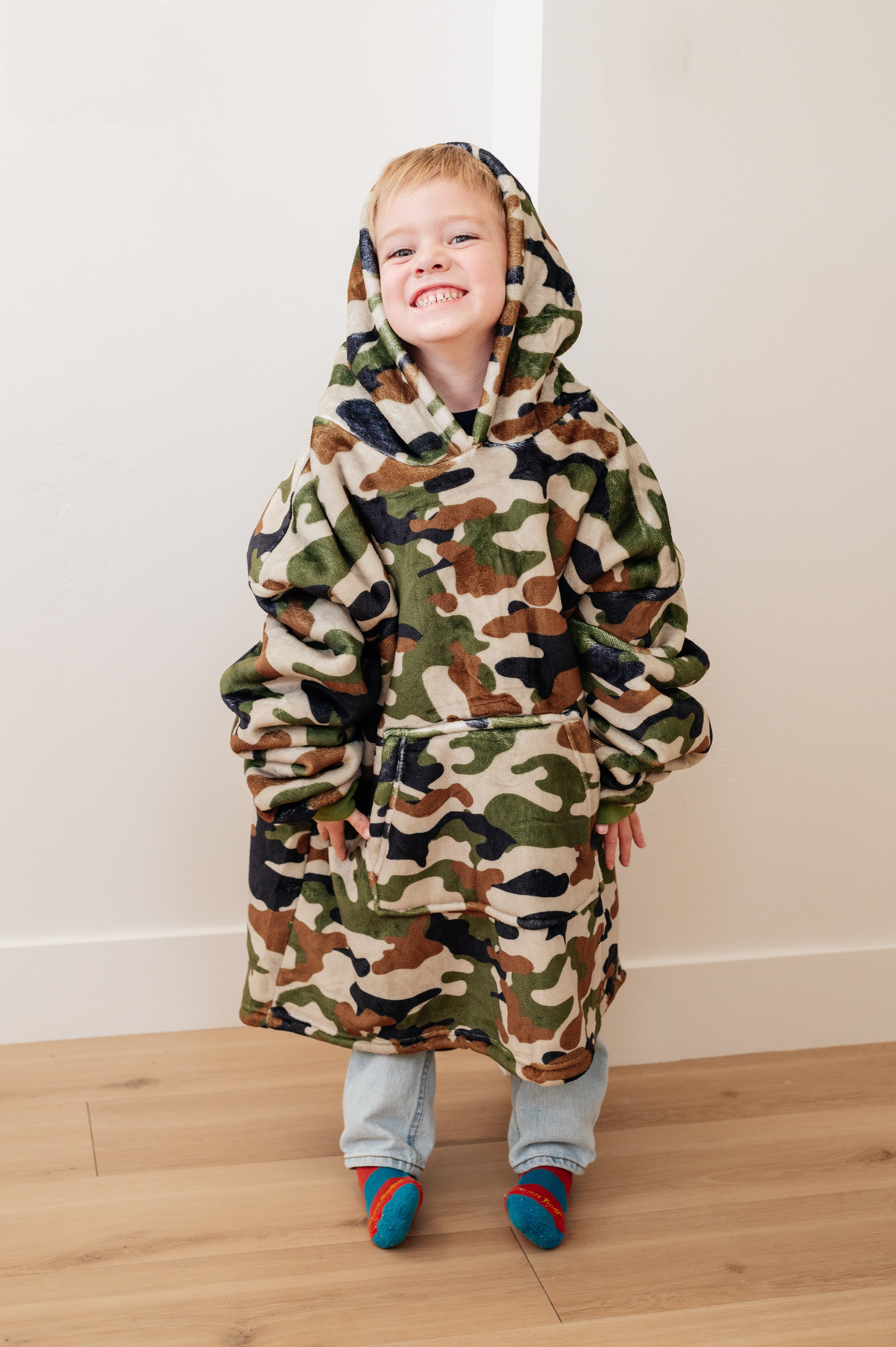 Kids Oversized Hoodie Blanket in Camo-Layers-Stay Foxy Boutique, Florissant, Missouri