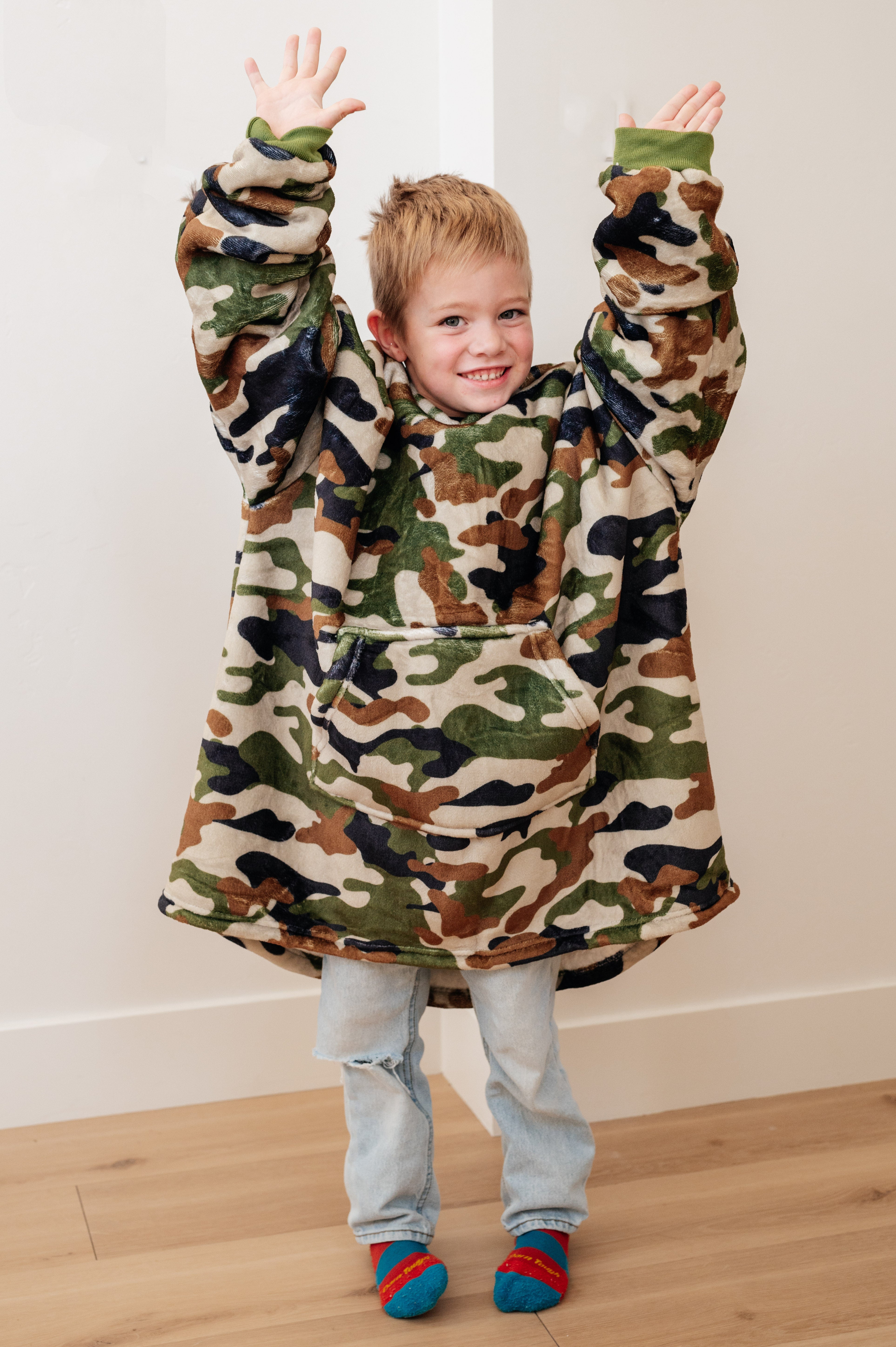 Kids Oversized Hoodie Blanket in Camo-Layers-Stay Foxy Boutique, Florissant, Missouri