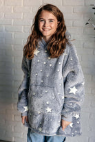 Kids Oversized Hoodie Blanket in Grey Stars-Layers-Stay Foxy Boutique, Florissant, Missouri