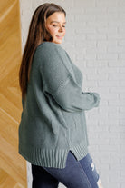 Lakeside View Drop Shoulder Sweater in Sage-Tops-Stay Foxy Boutique, Florissant, Missouri