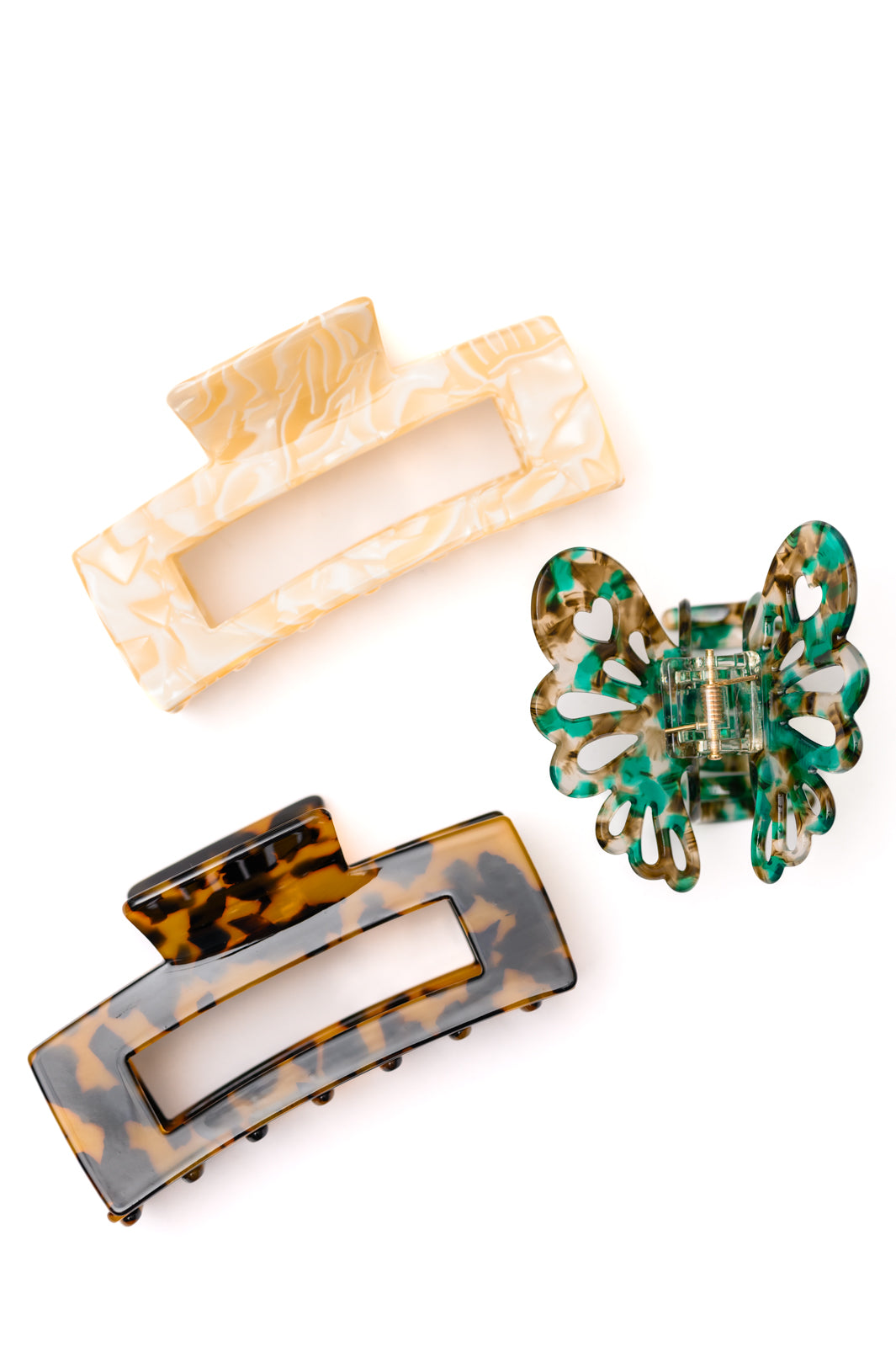 Large Marble Claw Clip Set of 3-Accessories-Stay Foxy Boutique, Florissant, Missouri