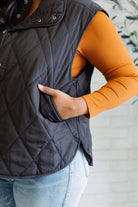 Layering Queen Quilted Puffer Vest in Black-Layers-Stay Foxy Boutique, Florissant, Missouri