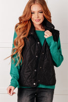 Layering Queen Quilted Puffer Vest in Black-Layers-Stay Foxy Boutique, Florissant, Missouri