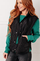 Layering Queen Quilted Puffer Vest in Black-Layers-Stay Foxy Boutique, Florissant, Missouri