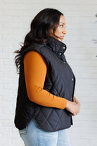 Layering Queen Quilted Puffer Vest in Black-Layers-Stay Foxy Boutique, Florissant, Missouri