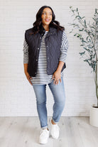 Layering Queen Quilted Puffer Vest in Black-Layers-Stay Foxy Boutique, Florissant, Missouri