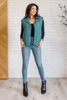 Layering Queen Quilted Puffer Vest in Hunter Green-Layers-Stay Foxy Boutique, Florissant, Missouri