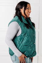 Layering Queen Quilted Puffer Vest in Hunter Green-Layers-Stay Foxy Boutique, Florissant, Missouri