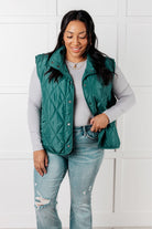 Layering Queen Quilted Puffer Vest in Hunter Green-Layers-Stay Foxy Boutique, Florissant, Missouri