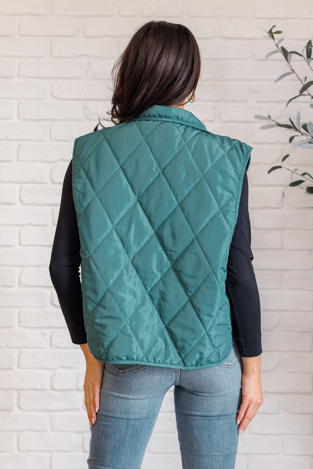 Layering Queen Quilted Puffer Vest in Hunter Green-Layers-Stay Foxy Boutique, Florissant, Missouri