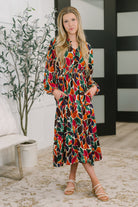 Leafing it All Behind Long Sleeve Tiered Dress-Womens-Stay Foxy Boutique, Florissant, Missouri
