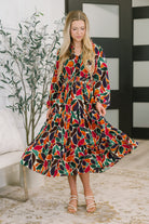 Leafing it All Behind Long Sleeve Tiered Dress-Womens-Stay Foxy Boutique, Florissant, Missouri
