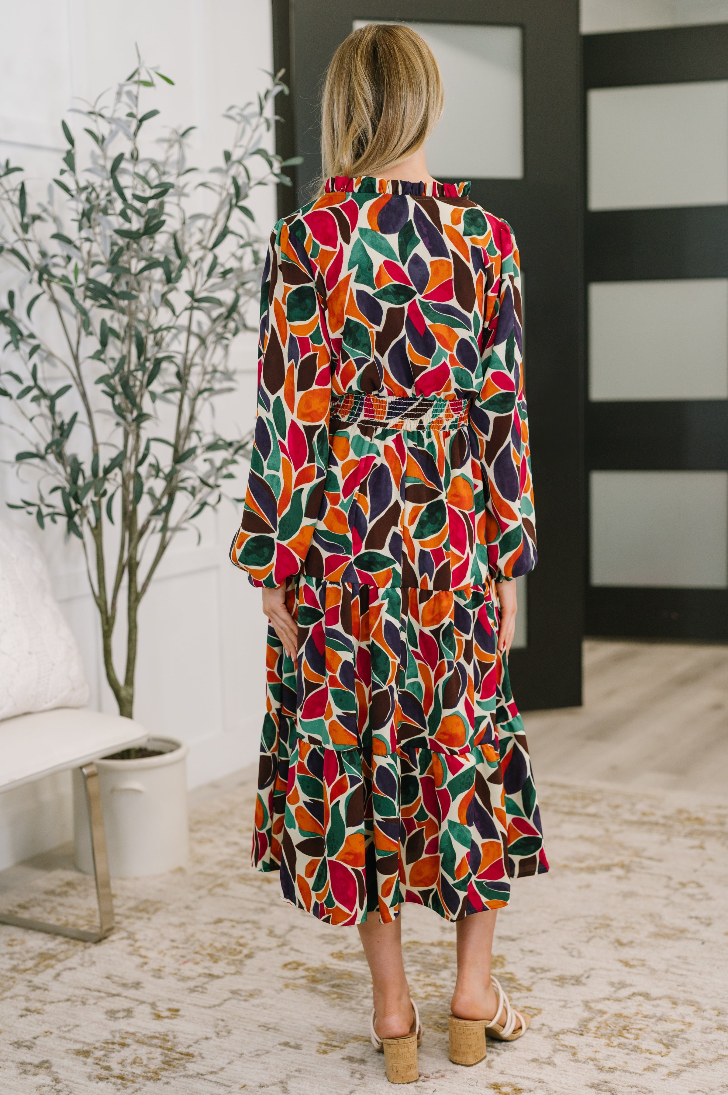 Leafing it All Behind Long Sleeve Tiered Dress-Womens-Stay Foxy Boutique, Florissant, Missouri