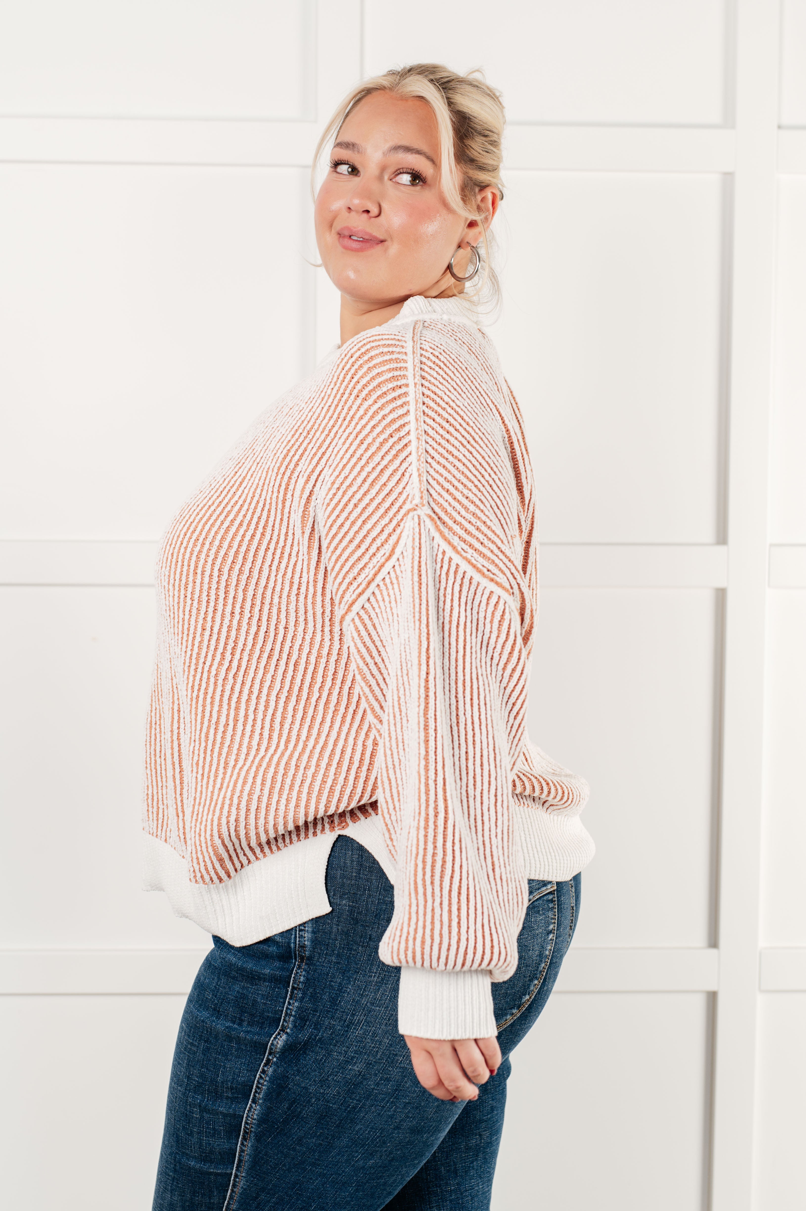 Least High Maintenance Contrast Trim Sweater-Tops-Stay Foxy Boutique, Florissant, Missouri