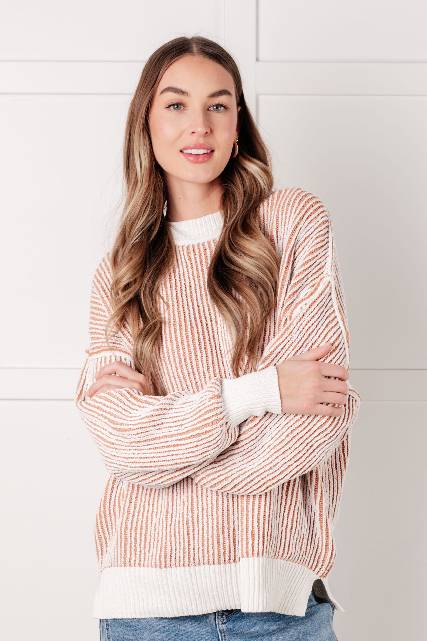 Least High Maintenance Contrast Trim Sweater-Tops-Stay Foxy Boutique, Florissant, Missouri