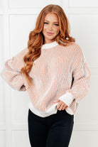 Least High Maintenance Contrast Trim Sweater-Tops-Stay Foxy Boutique, Florissant, Missouri