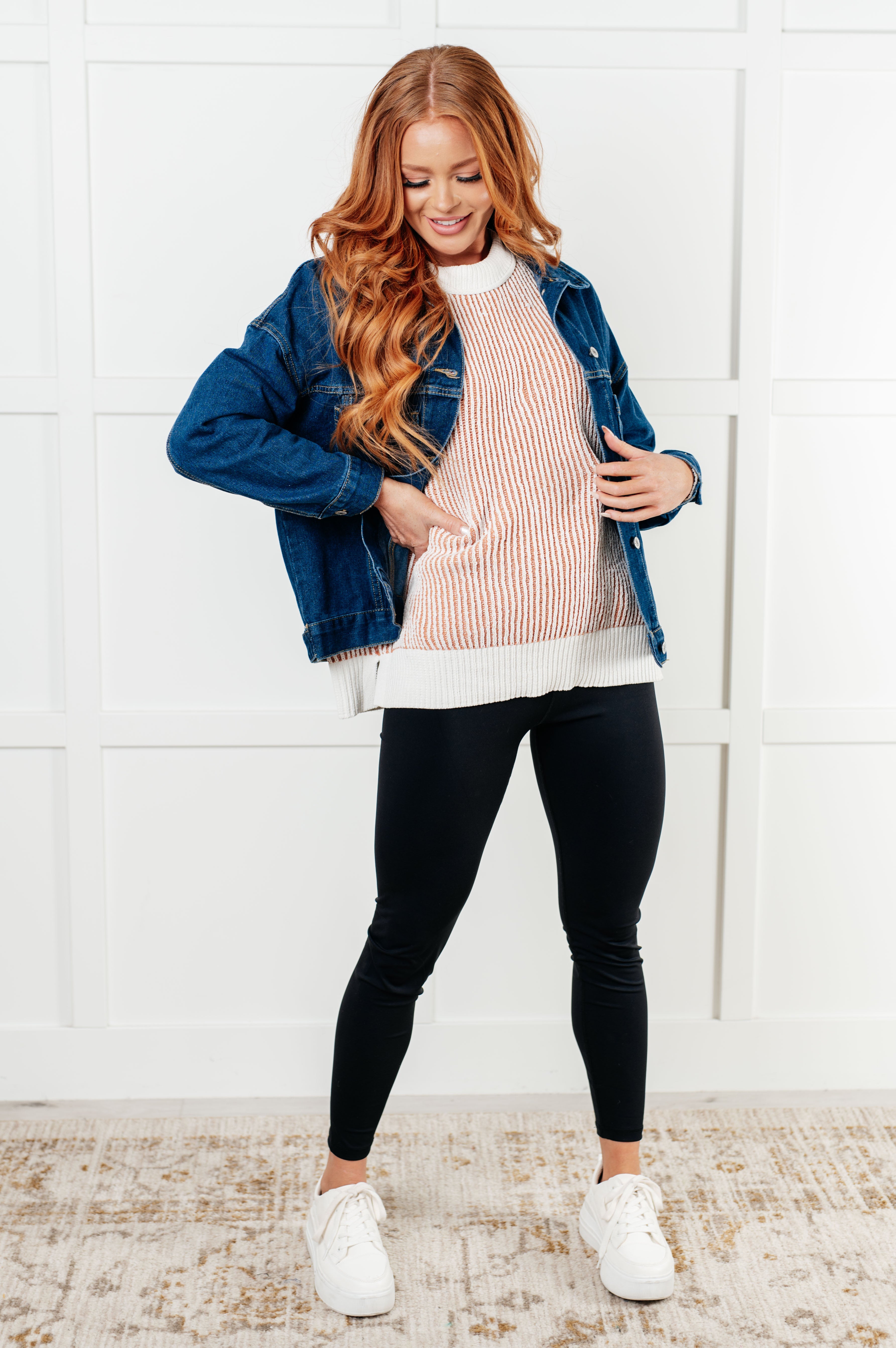 Least High Maintenance Contrast Trim Sweater-Tops-Stay Foxy Boutique, Florissant, Missouri