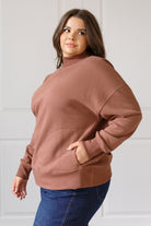 Make No Mistake Mock Neck Pullover in Cocoa-Tops-Stay Foxy Boutique, Florissant, Missouri