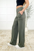 Leg Day Legends Straight Leg Bottoms in Grey Sage-Womens-Stay Foxy Boutique, Florissant, Missouri