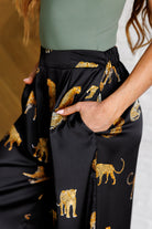 Legendary in Leopard Satin Wide Leg Pants-Bottoms-Stay Foxy Boutique, Florissant, Missouri