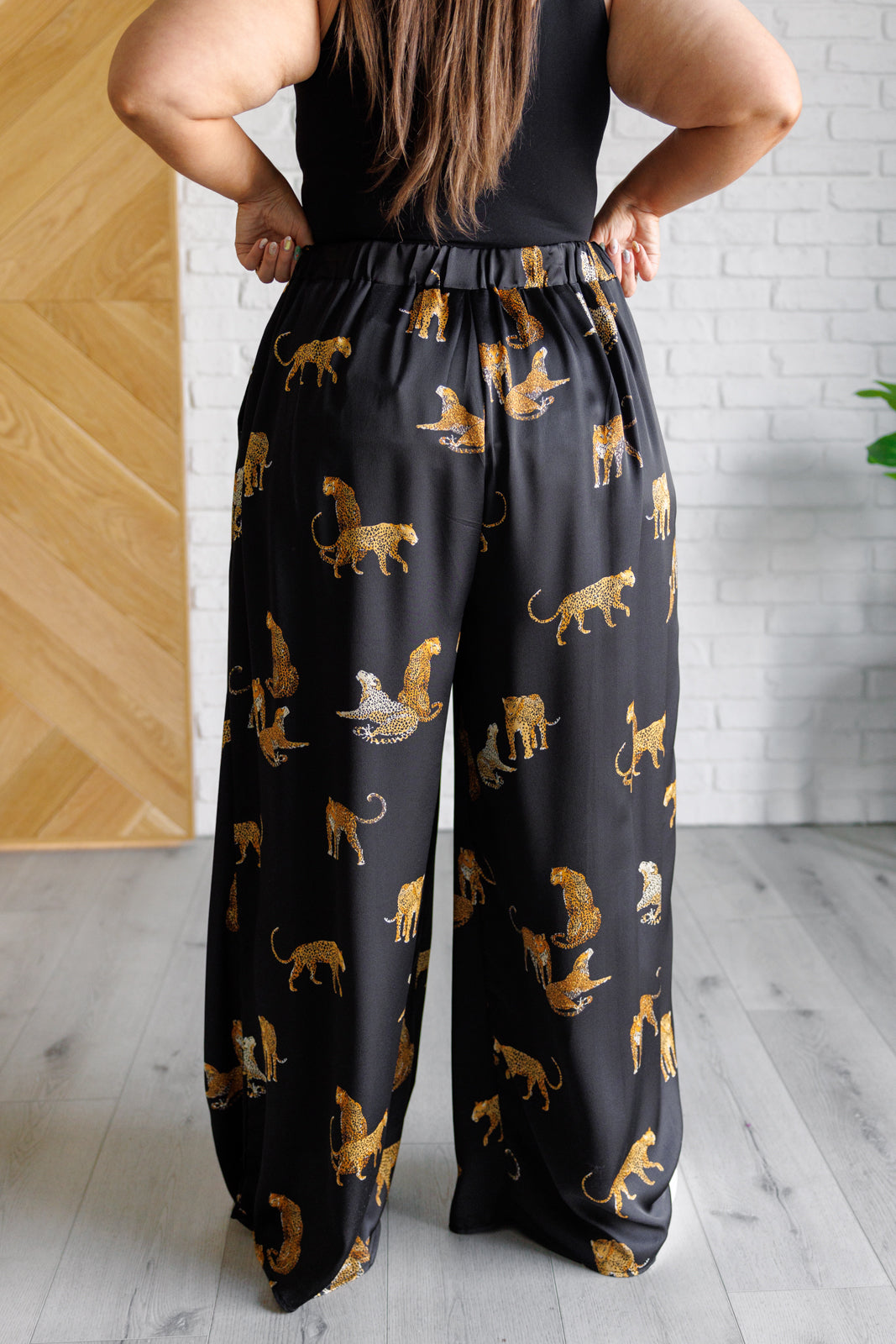 Legendary in Leopard Satin Wide Leg Pants-Bottoms-Stay Foxy Boutique, Florissant, Missouri