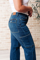 Leila High Rise Cargo Straight Jeans-Womens-Stay Foxy Boutique, Florissant, Missouri