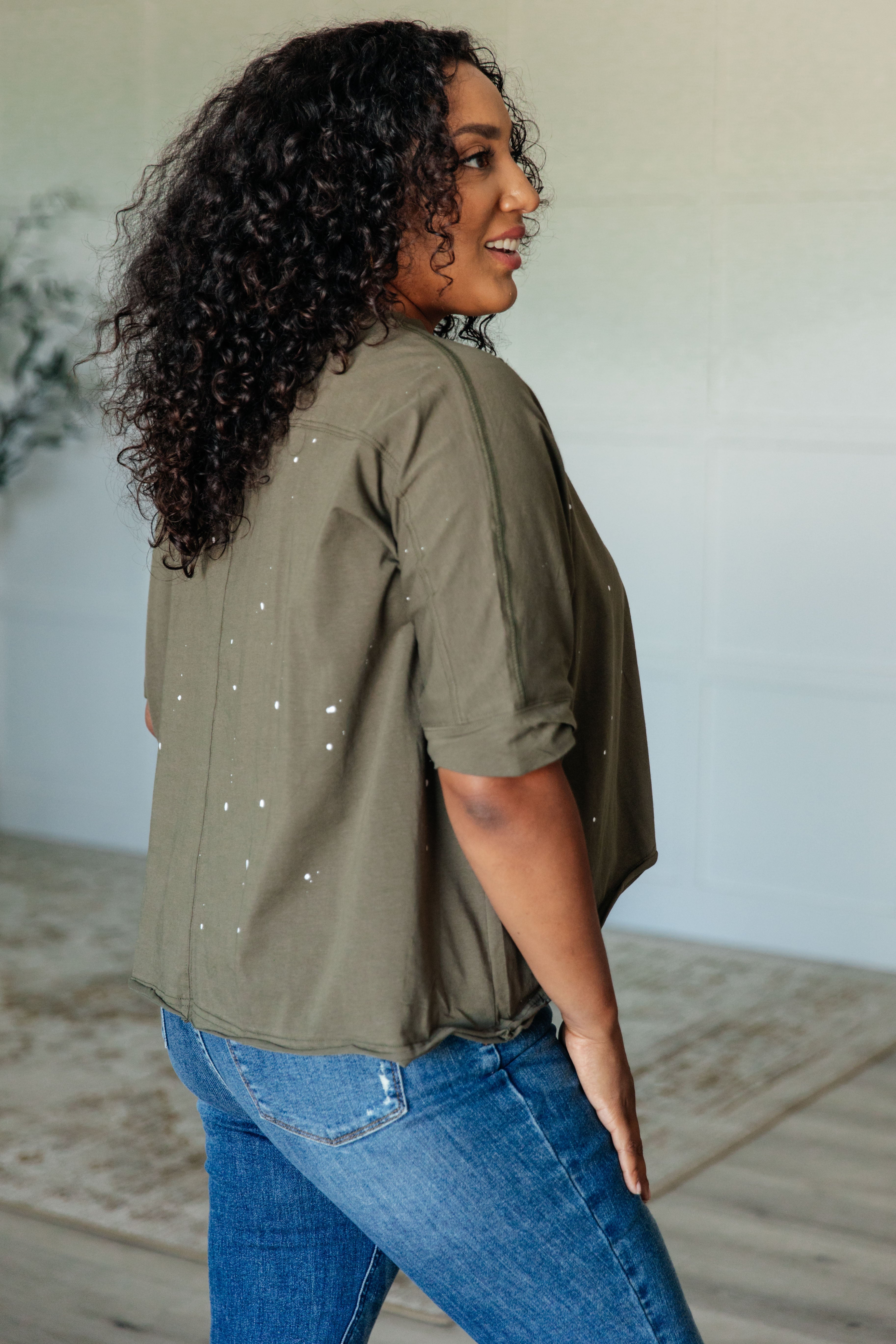 Less Than Stressed Asymmetrical Distressed Top-Tops-Stay Foxy Boutique, Florissant, Missouri