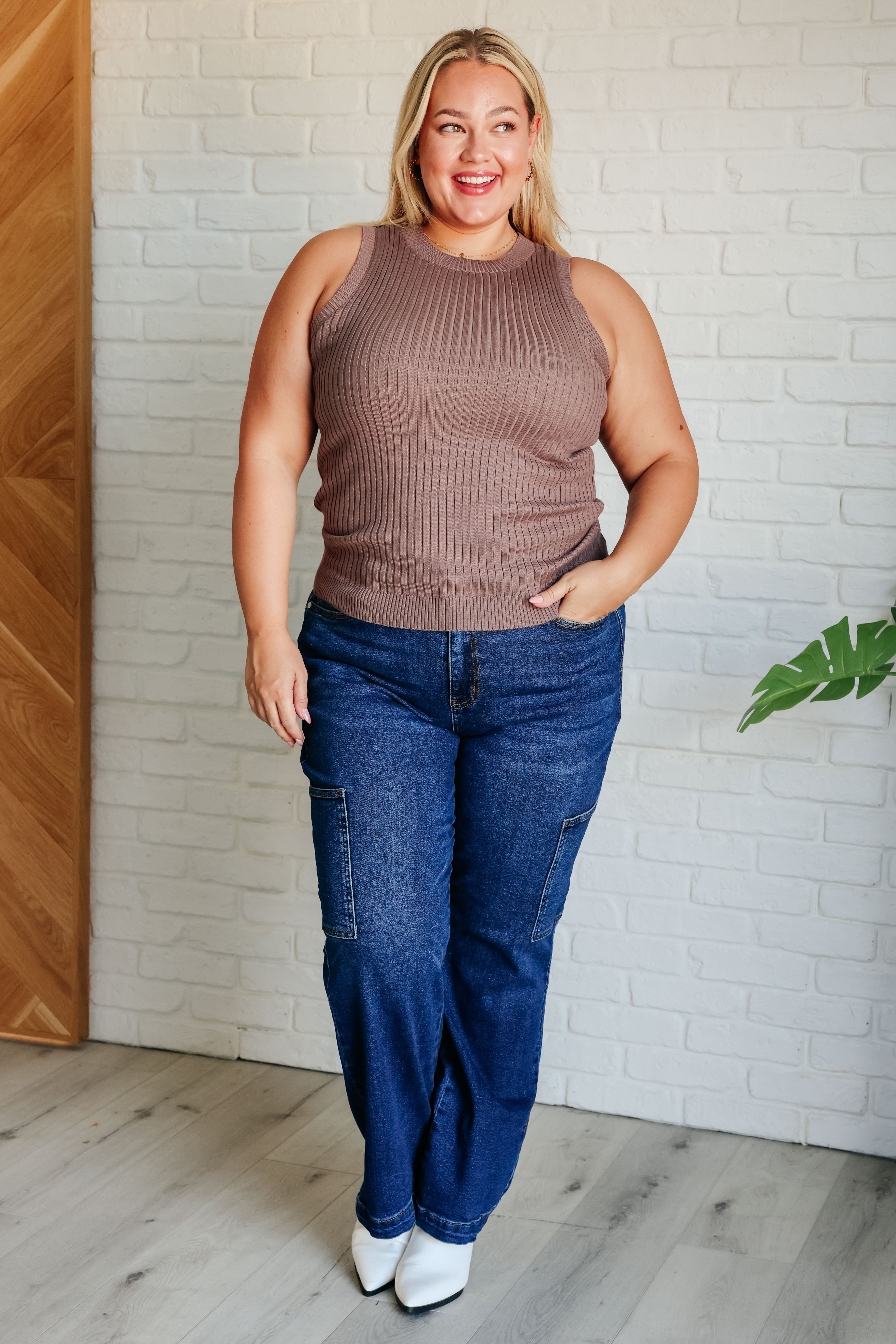 Let Me Hear it Ribbed Sweater Tank-Tops-Stay Foxy Boutique, Florissant, Missouri