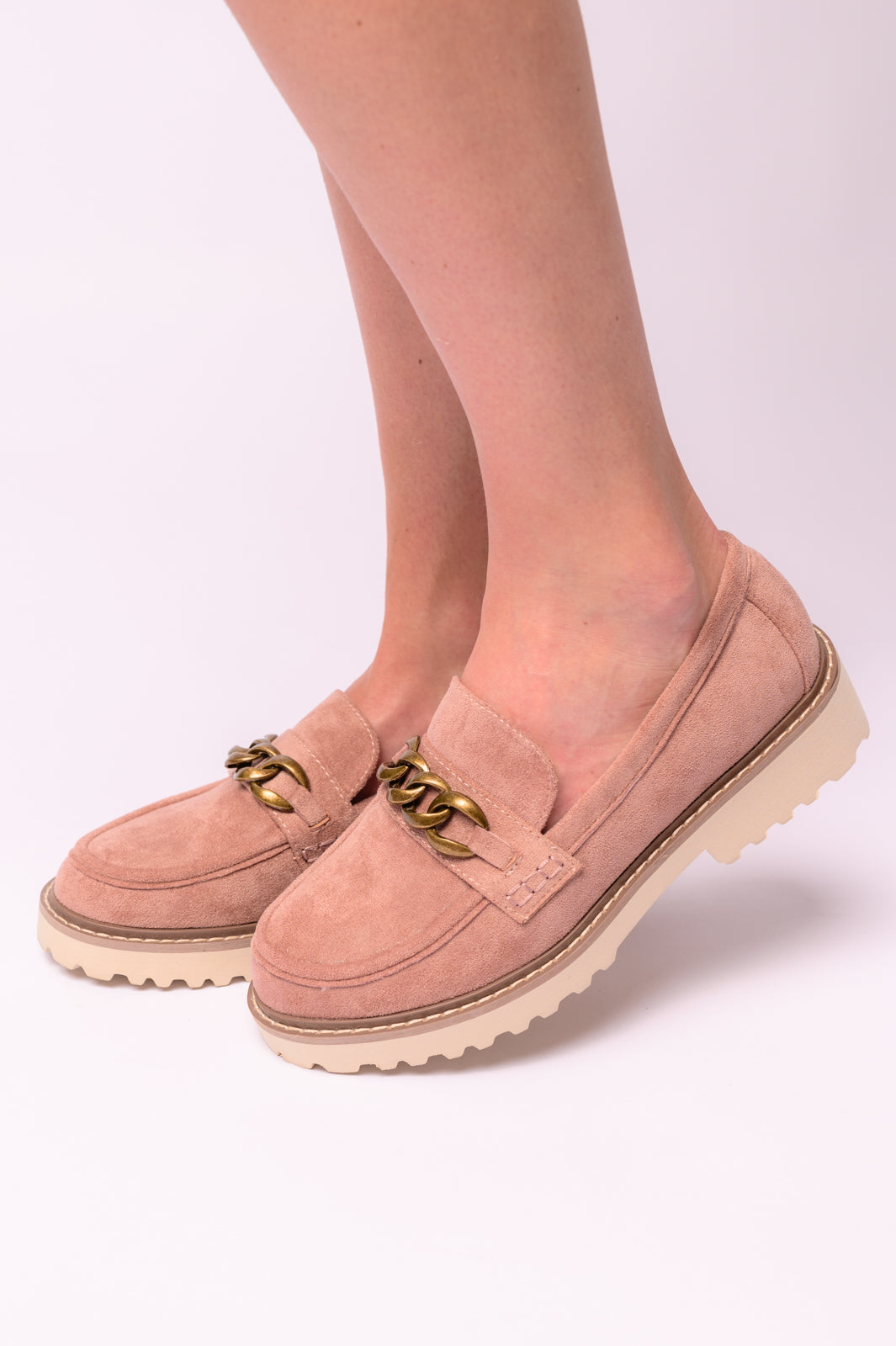 Literally Loafers in Blush Faux Suede-Womens-Stay Foxy Boutique, Florissant, Missouri