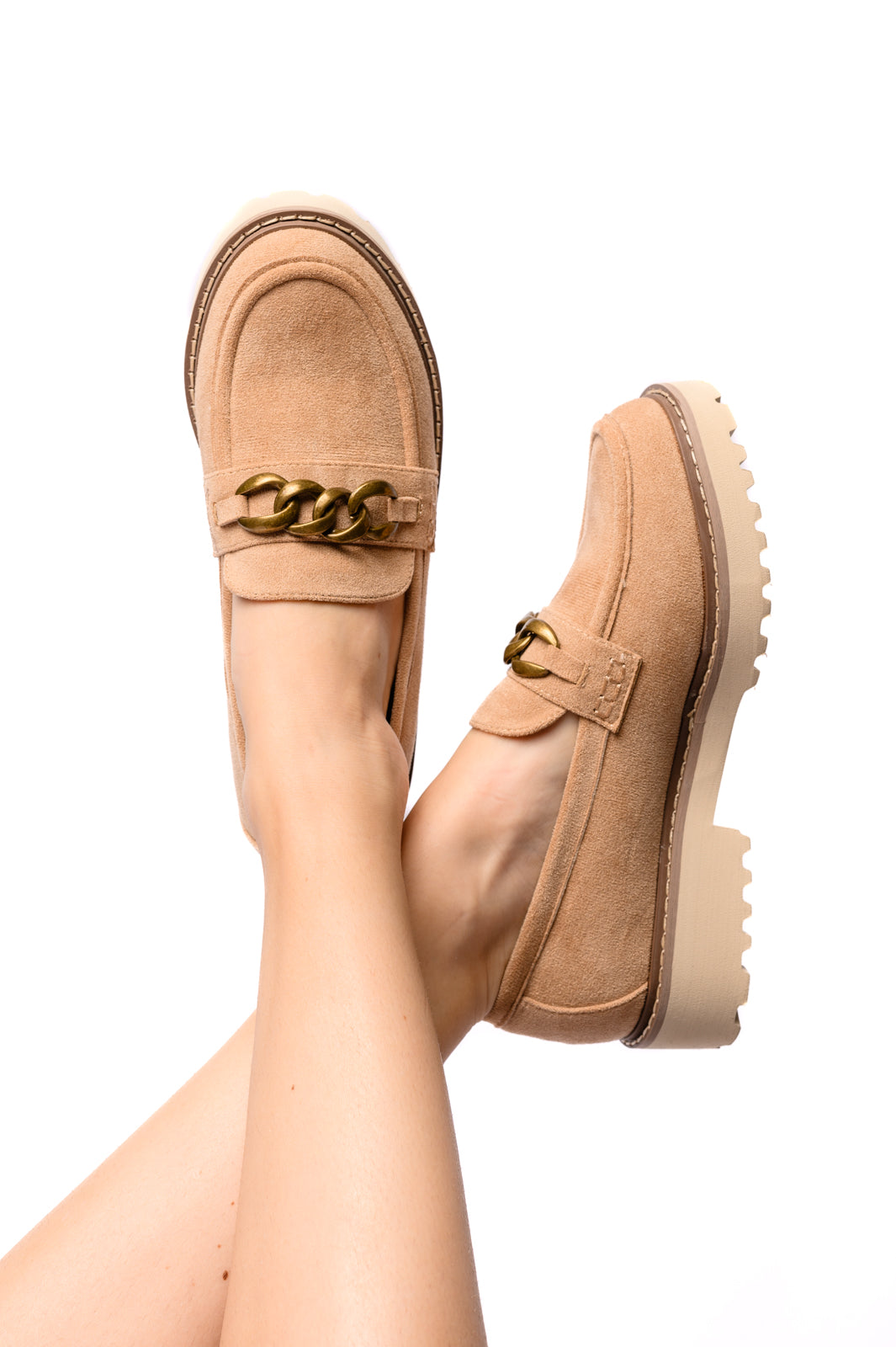 Literally Loafers in Camel Faux Suede-Shoes-Stay Foxy Boutique, Florissant, Missouri