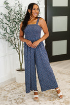 Live Your Best Life Floral Jumpsuit in Blue Floral-Womens-Stay Foxy Boutique, Florissant, Missouri