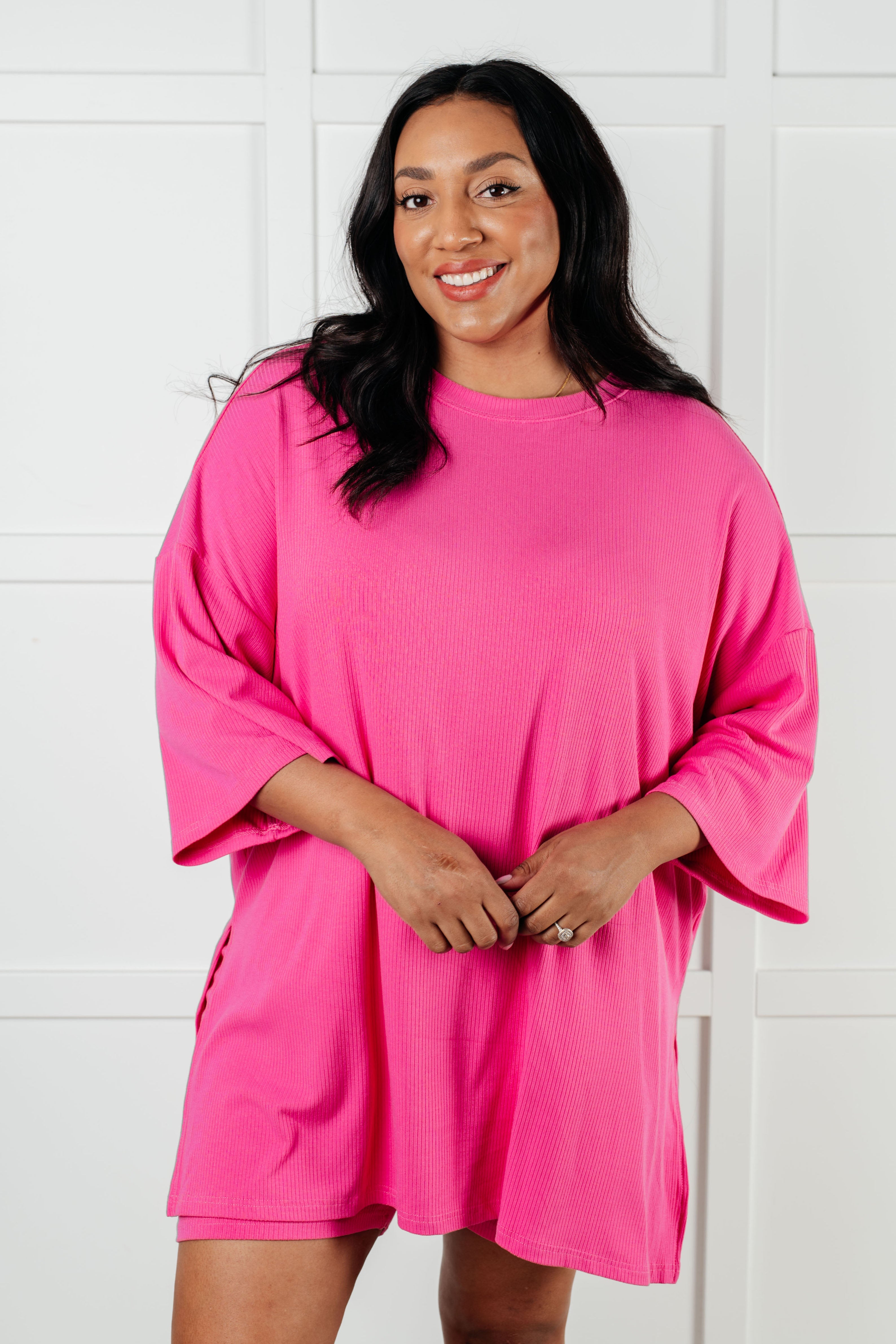 Live and Play Luxe Biker Set in Pink-Athleisure-Stay Foxy Boutique, Florissant, Missouri