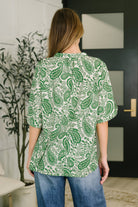 Lizzy Breeze Top in Green Paisley-Womens-Stay Foxy Boutique, Florissant, Missouri