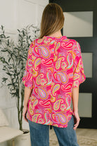 Lizzy Breeze Top in Hot Pink Paisley-Womens-Stay Foxy Boutique, Florissant, Missouri