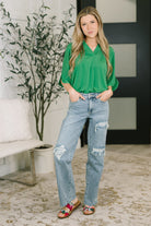Lizzy Breeze Top in Kelly Green-Womens-Stay Foxy Boutique, Florissant, Missouri