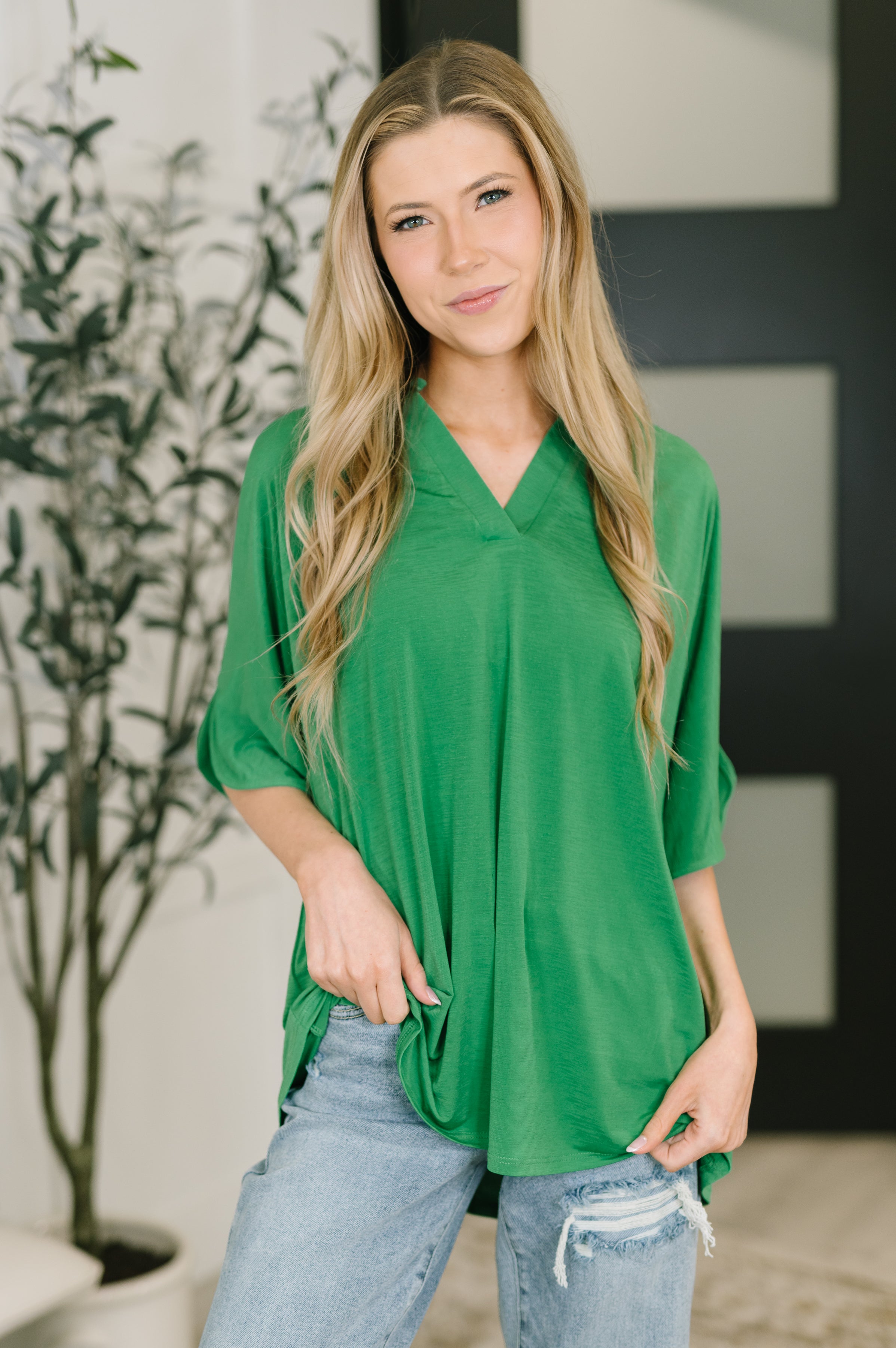 Lizzy Breeze Top in Kelly Green-Womens-Stay Foxy Boutique, Florissant, Missouri