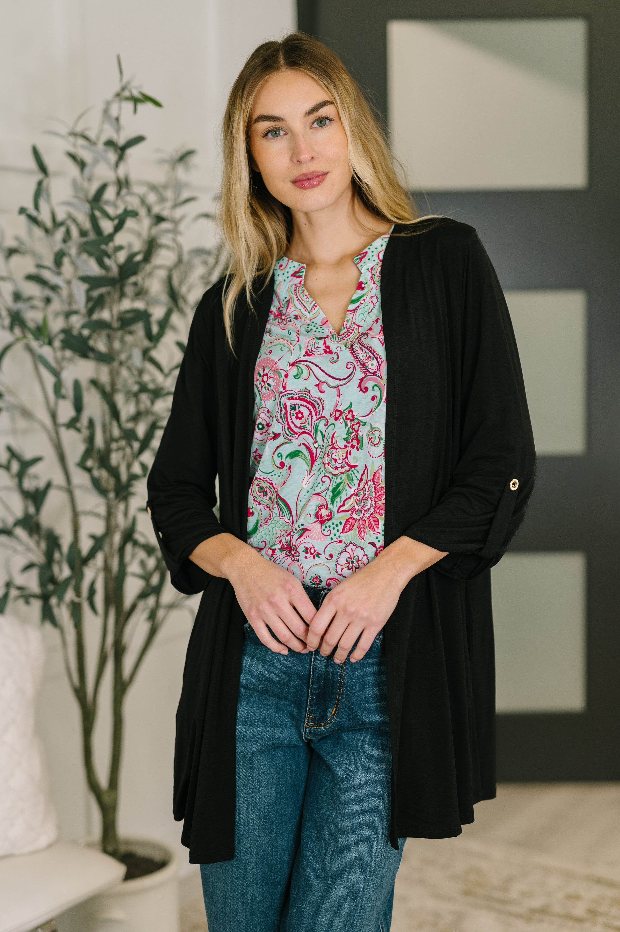 Lizzy Cardigan in Black-Womens-Stay Foxy Boutique, Florissant, Missouri