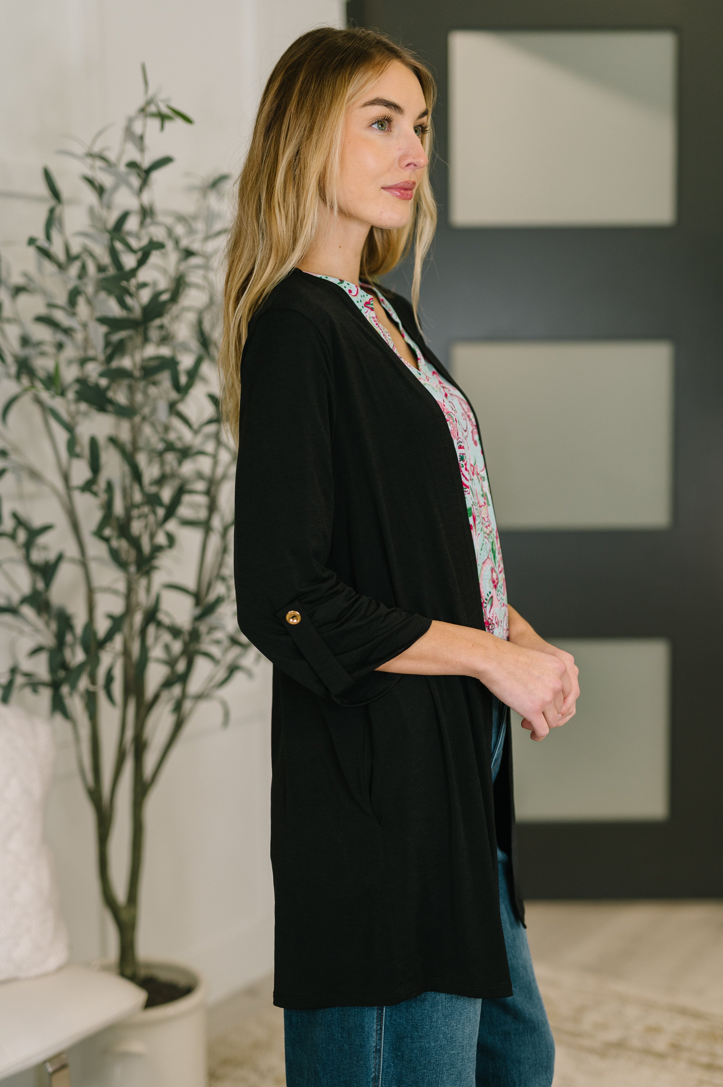 Lizzy Cardigan in Black-Womens-Stay Foxy Boutique, Florissant, Missouri